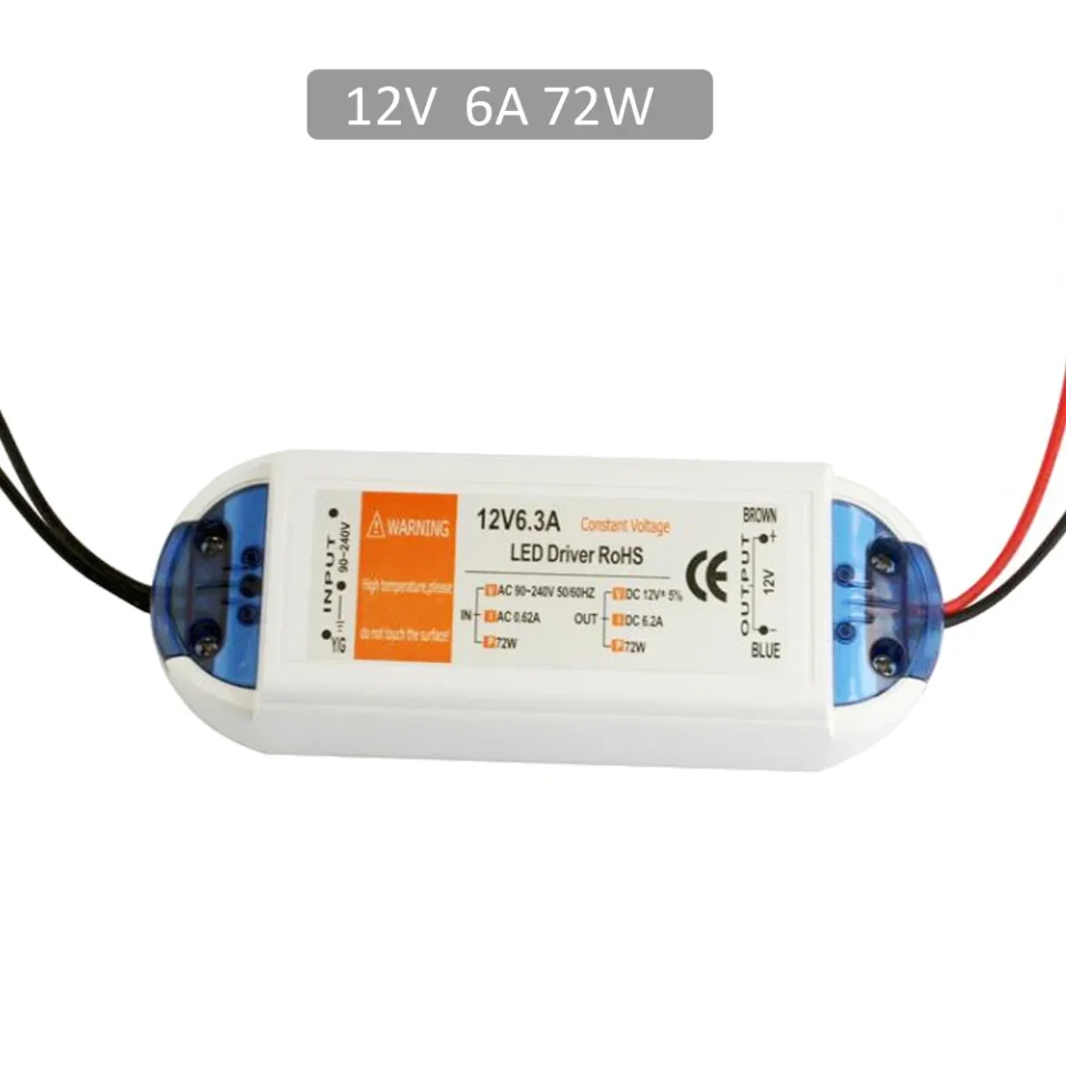 Fuente de Alimentación LED 12V 5V 60W 72W 100W 110V 220V AC a DC12V 5 Voltios, Fuente de Alimentación para Tiras LED, Controlador LED 100W, Transformador de Iluminación