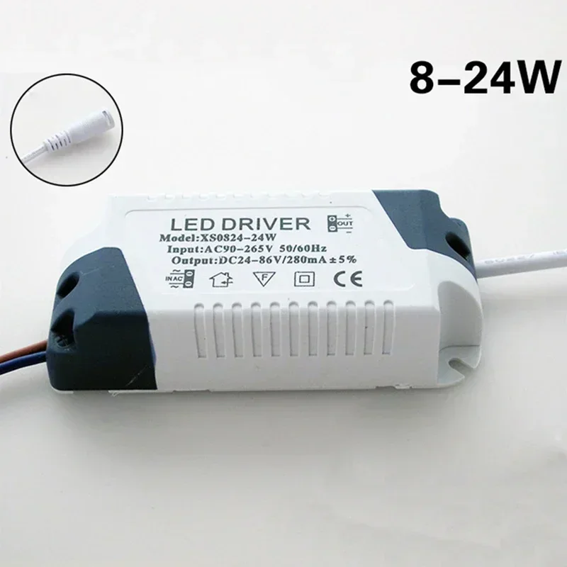Controlador LED 8-18W 8-24W Controlador de lámpara de luz de techo Transformador Fuente de alimentación Controlador LED Piezas de transformadores de iluminación