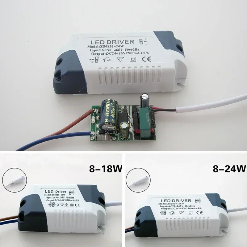 Controlador LED 8-18W 8-24W Controlador de lámpara de luz de techo Transformador Fuente de alimentación Controlador LED Piezas de transformadores de iluminación