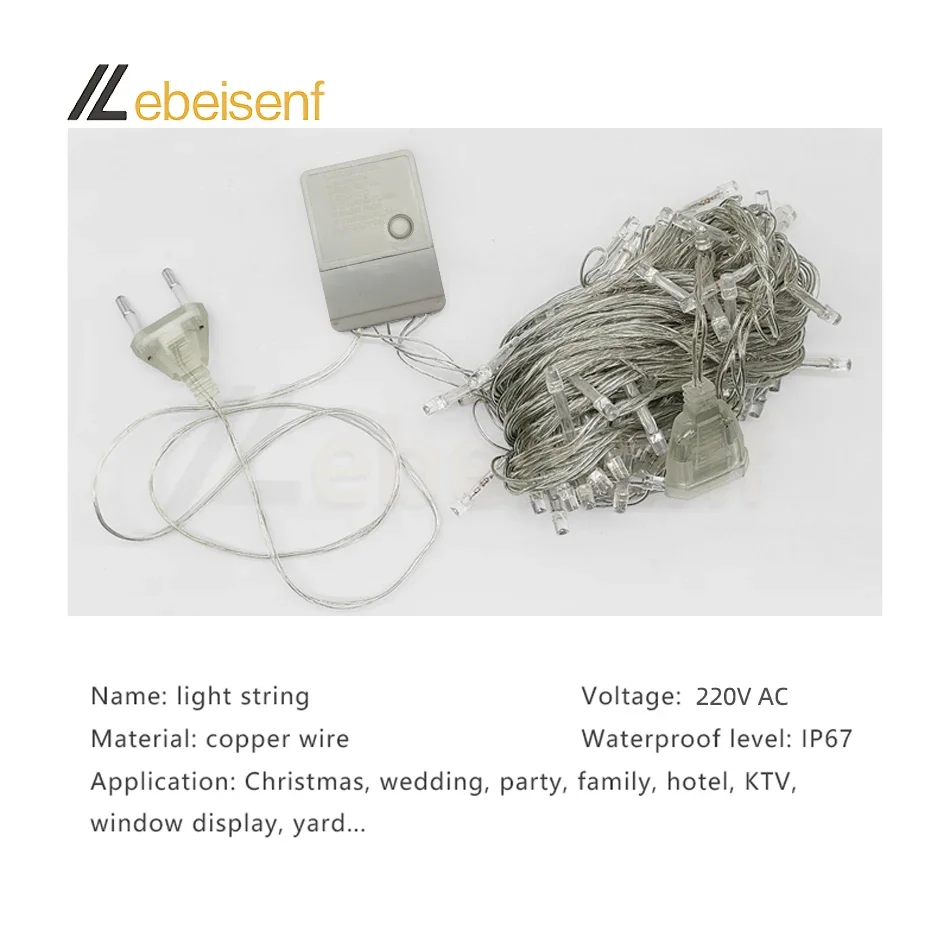 Guirnalda de luces LED 5/10M 50/100LEDs AC 220V enchufe europeo decoración interior exterior boda fiesta árbol de Navidad hogar jardín decoración de Patio