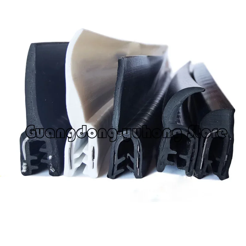 Tira de sellado de goma en forma de h/F/U, Panel de Metal de vidrio para coche, baño, balcón, puerta, ventana, bandas de borde, barra de sellado de protección contra el polvo