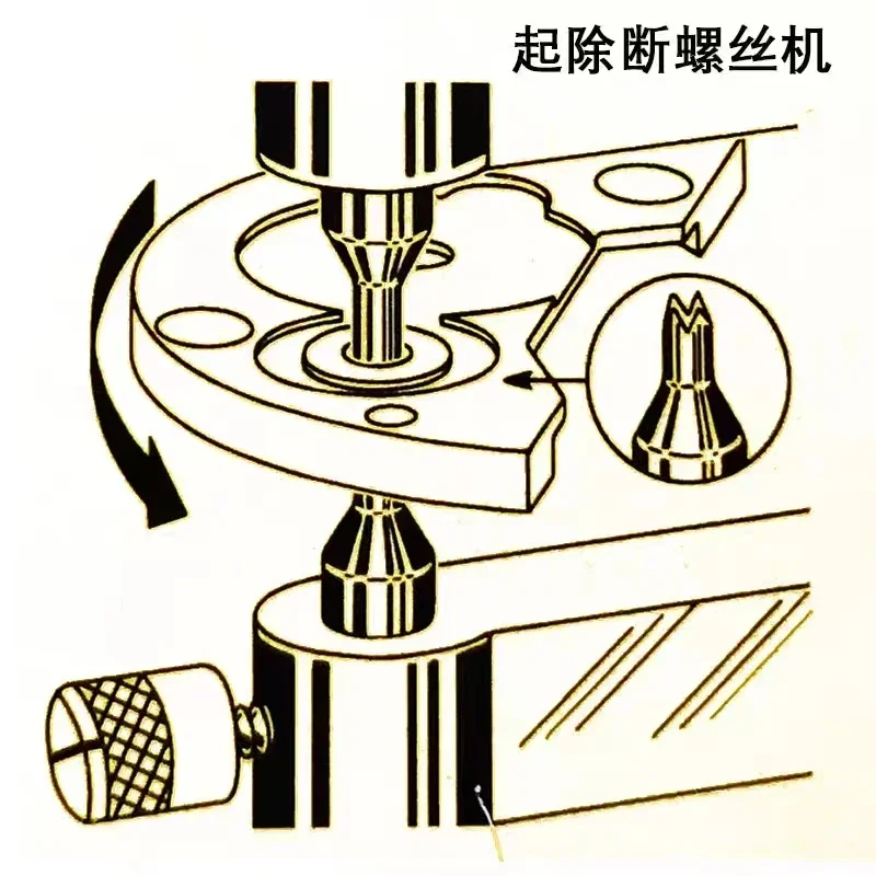 Herramienta de reparación de relojes KWONG YUE20209 para quitar tornillos rotos, reloj para quitar tornillos rotos