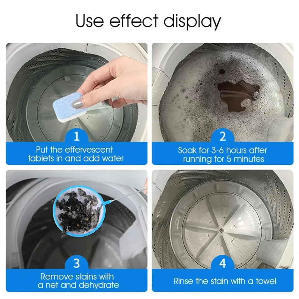 Limpiador efervescente, tableta para lavadora, limpieza profunda, esterilización eficiente, desodorante para moho, descontaminación, herramienta de limpieza del hogar