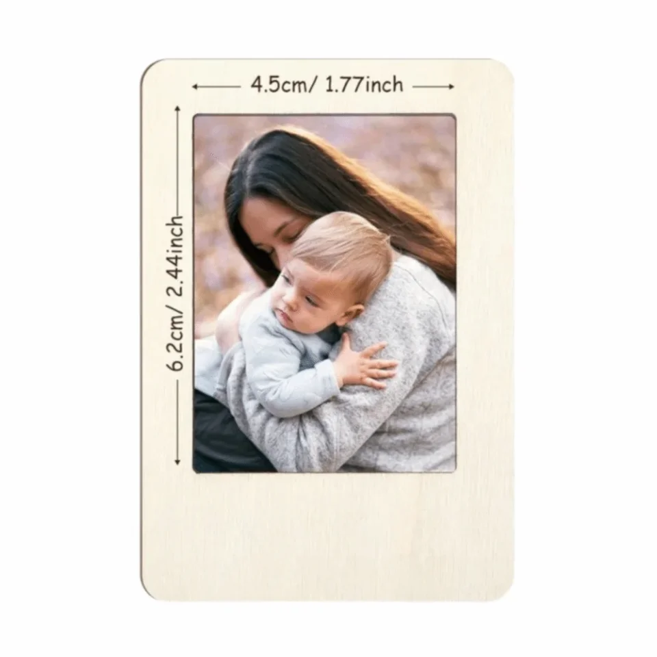 Marcos de Fotos de Madera DIY con Pegatinas, Material de Madera para Manualidades, Portafotos DIY con Rotulador de Colores
