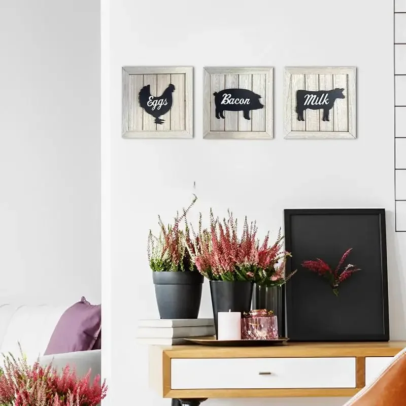 Decoración de arte de pared, obra de arte enmarcada, 3 piezas, decoración moderna para habitación, hermosas esculturas de pared, decoración de muebles para el hogar para porche