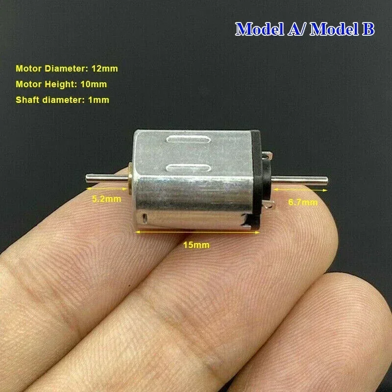Micro Motor N20 de 10mm x 12mm, CC de 3V, 3,7 V, 6V, 9V, 12V, alta velocidad, eje único/doble, alto par, bricolaje, coche de juguete a escala N, motor eléctrico