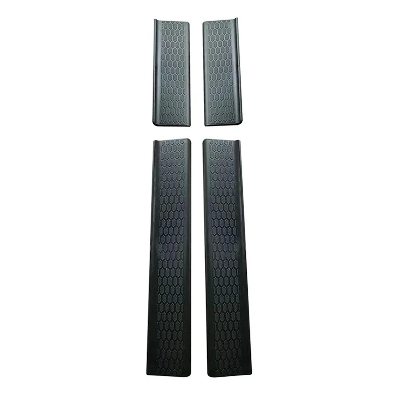 Protectores de alféizar de puerta de coche, protectores de entrada de puerta delantera y trasera negros, placa de desgaste para Ford Bronco 2021+