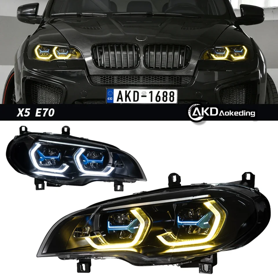 Faro Delantero para BMW X5 E70 2007-2013, Accesorios para Auto, LED DRL Hella 5, Lente Xenón HID H7, X5 E70