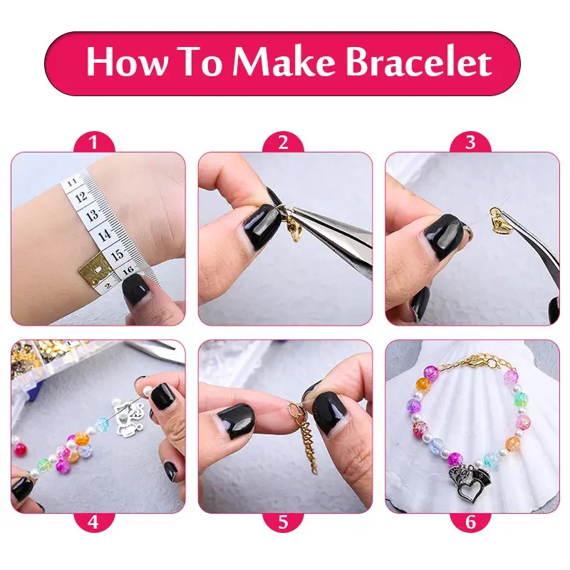 Kit de suministros para fabricación de joyas con herramientas de joyería, anillos abiertos para saltar, cierres de langosta, cuentas de engarzado, ganchos para pendientes, accesorios para joyería