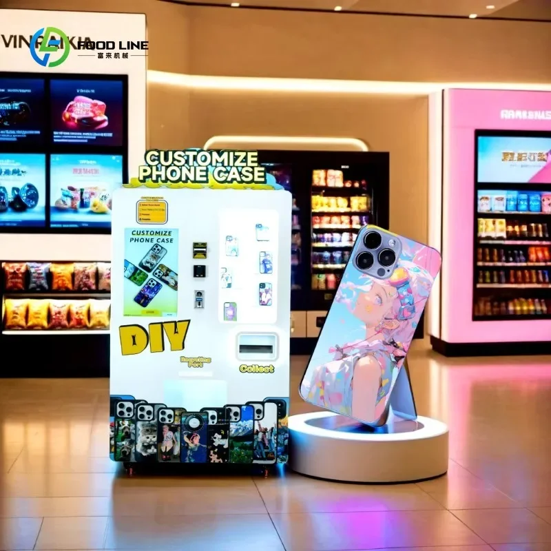 Máquina expendedora de impresión de fundas de teléfono de autoservicio con pantalla táctil Digital, dispensador automático inteligente de fundas de teléfono de acero SDK
