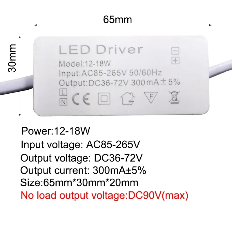 Controlador LED para fuente de alimentación, transformadores de iluminación para luces LED de 300 MA, 1W, 3W, 5W, 7W, 12W, 18W, 20W, 25W, 36W, unidad de AC85-265V