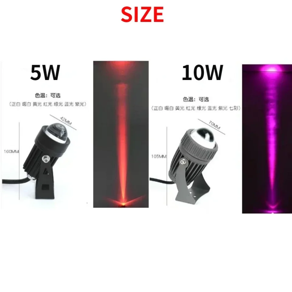 Luz LED para césped, 5/10W, pescador de pared, impermeable, foco de haz estrecho, ángulo, paisaje, calle, jardín, reflector cuadrado para exteriores, 220V
