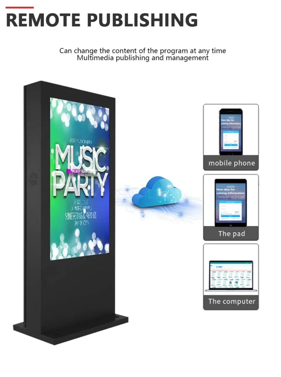 Pantalla Digital a Color para Publicidad Exterior, Pantalla Electrónica de Alta Calidad con Vidrio Templado AR, Resistente al Agua IP65