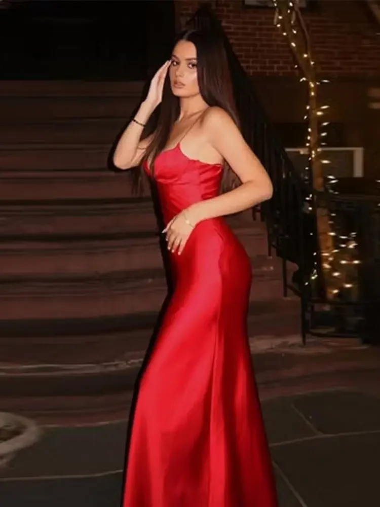 Vestidos camisola de moda vestidos largos de verano mujer 2025 moda sólida cuello en V sin mangas sin espalda decorar bata femenina