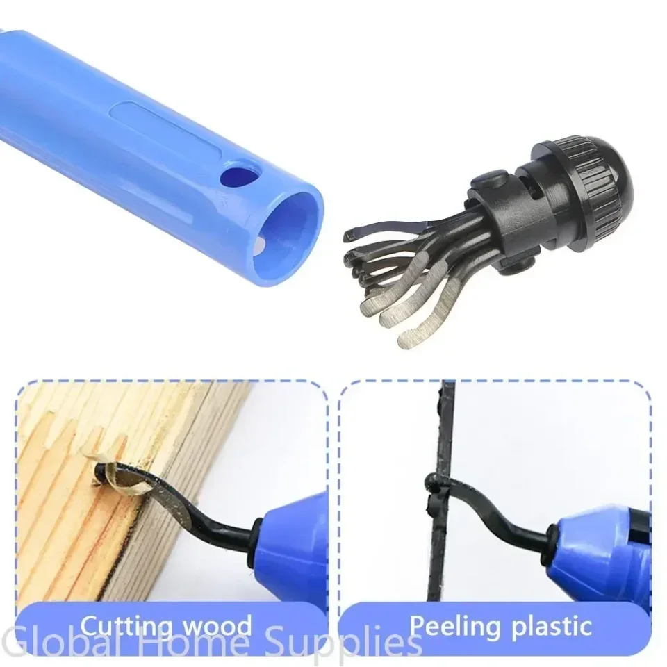 Kit de herramientas de desbarbado, cuchillo de desbarbado, gran herramienta manual para quitar rebabas con una hoja para madera/plástico/aluminio/cobre y acero