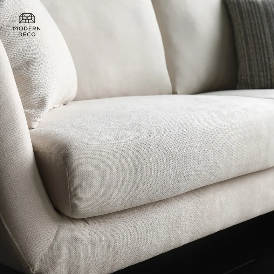 Muebles Blancos para Sala de Estar, Sofá de 2 Plazas, Moderno, Nórdico, Escandinavo, Tapizado, Pequeño, Cómodo, de Alta Calidad