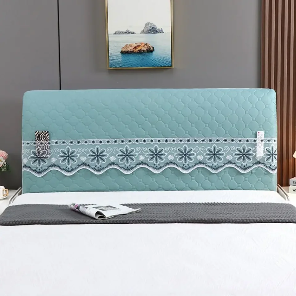 Funda elástica anticolisión para cabecero de cama, cubierta de lujo suave y desmontable para cabecero, funda gruesa integral para cabecero.