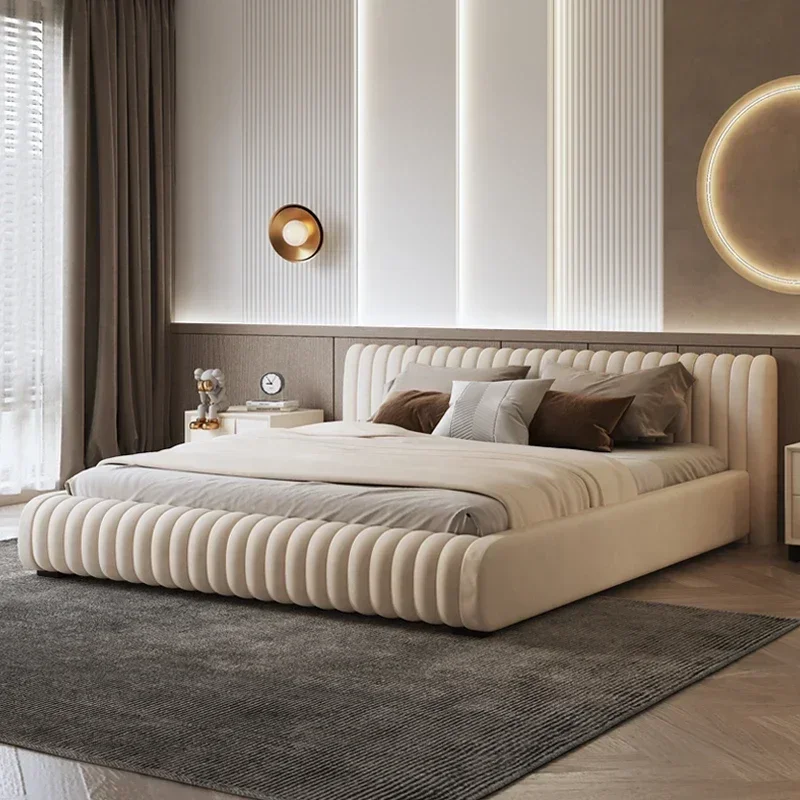Camas y marcos de cama modernos de lujo de 180x200cm y 150x200cm, marcos de cama tamaño Queen y King, cabecero de tatami completo, muebles para dormitorio
