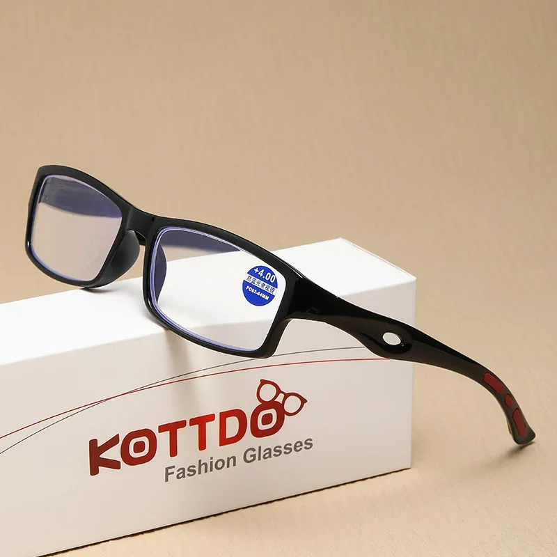 Gafas de lectura de moda para hombre y mujer, lentes deportivas antideslizantes, antiluz azul, alta definición, Para Ordenador + 1,0 + 2,0 + 3,0 + 4,0