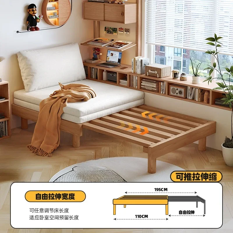 Todo el marco de madera maciza anti colapso y duradero, se transforman instantáneamente en una cama doble de 1,8 m.