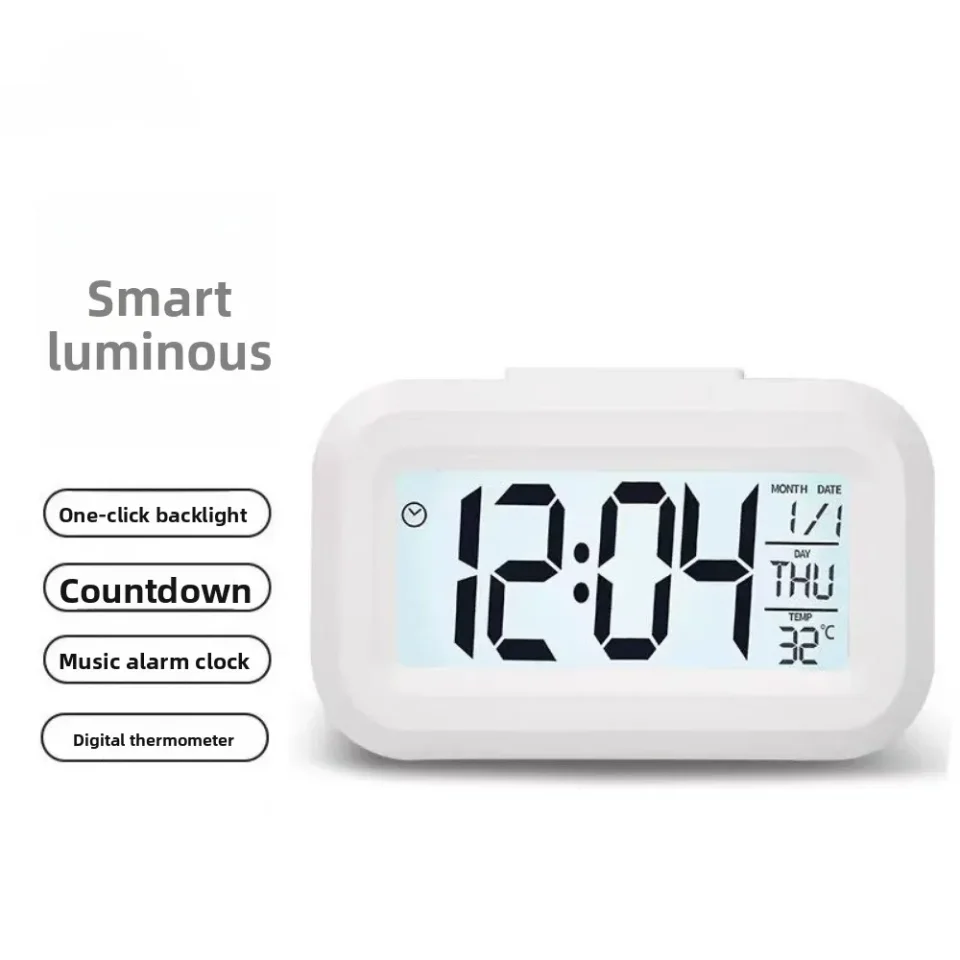 Reloj despertador Digital LED electrónico con retroiluminación calendario de repetición para el hogar Oficina mesa de escritorio pantalla reloj