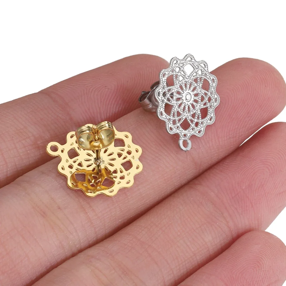 10 Uds. De pendientes de acero inoxidable, materiales para hacer hallazgos, pendientes colgantes, tapones para los oídos para accesorios de fabricación de joyas DIY