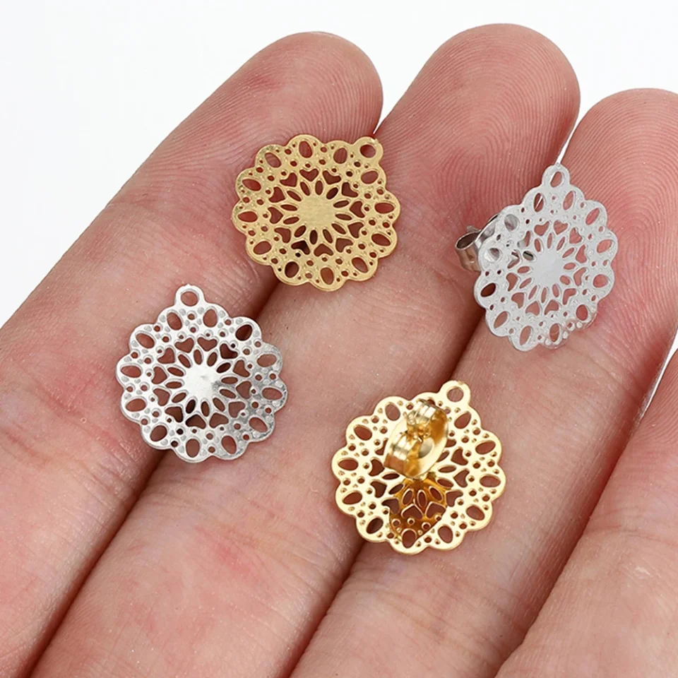 10 Uds. De pendientes de acero inoxidable, materiales para hacer hallazgos, pendientes colgantes, tapones para los oídos para accesorios de fabricación de joyas DIY