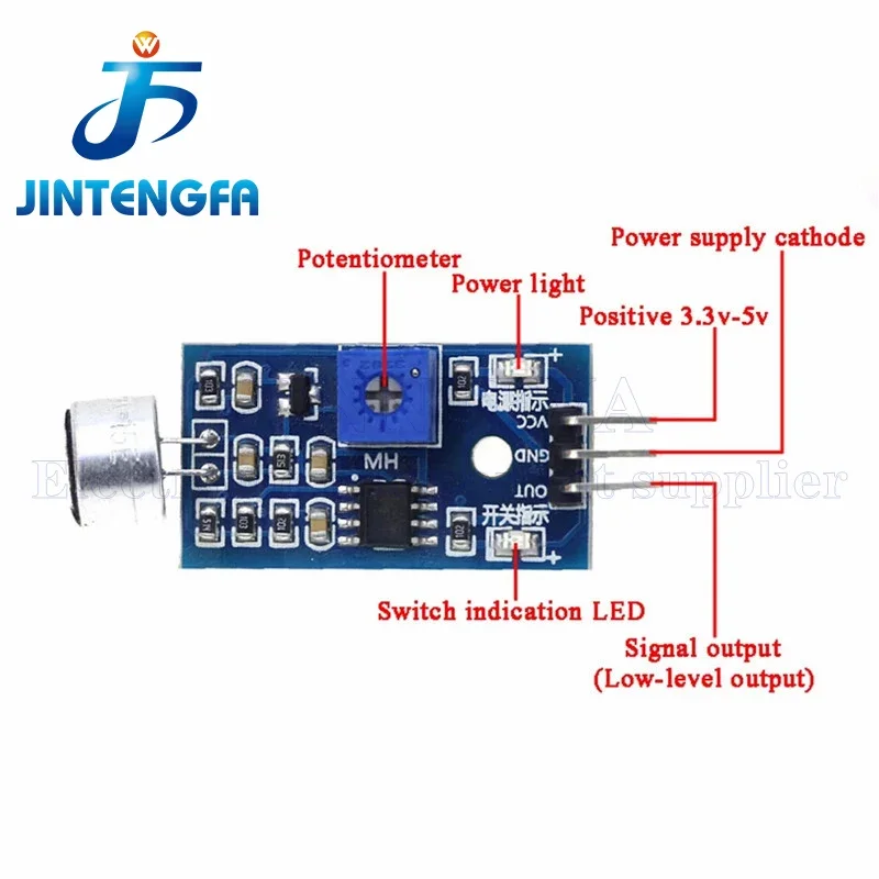 Módulo de Sensor de detección de sonido, sensores de sonido, módulo VOS, interruptor operado por voz, módulo de micrófono para interruptores Arduino, hogar inteligente