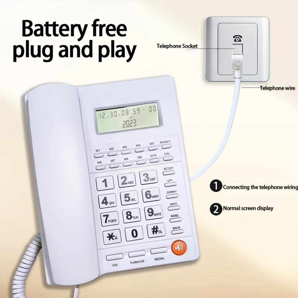 Nuevo Teléfono fijo, teléfono de escritorio, teléfono fijo, llamadas, teléfono, recepción, oficina en casa con pantalla de llamadas, telefónico