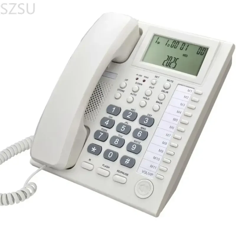 SZSU Teléfono con Cable Teléfono Escritorio para Casa Personas Mayores Llamadas Botón Teléfono Integrado para en