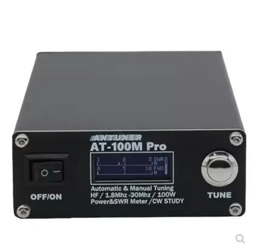 ANTUNER-sintonizador de antena AT-100M Pro, 100W, 1,8 MHz-30MHz, ATU-100, QRP, código Morse, SWR, medidor de potencia para Radio HF