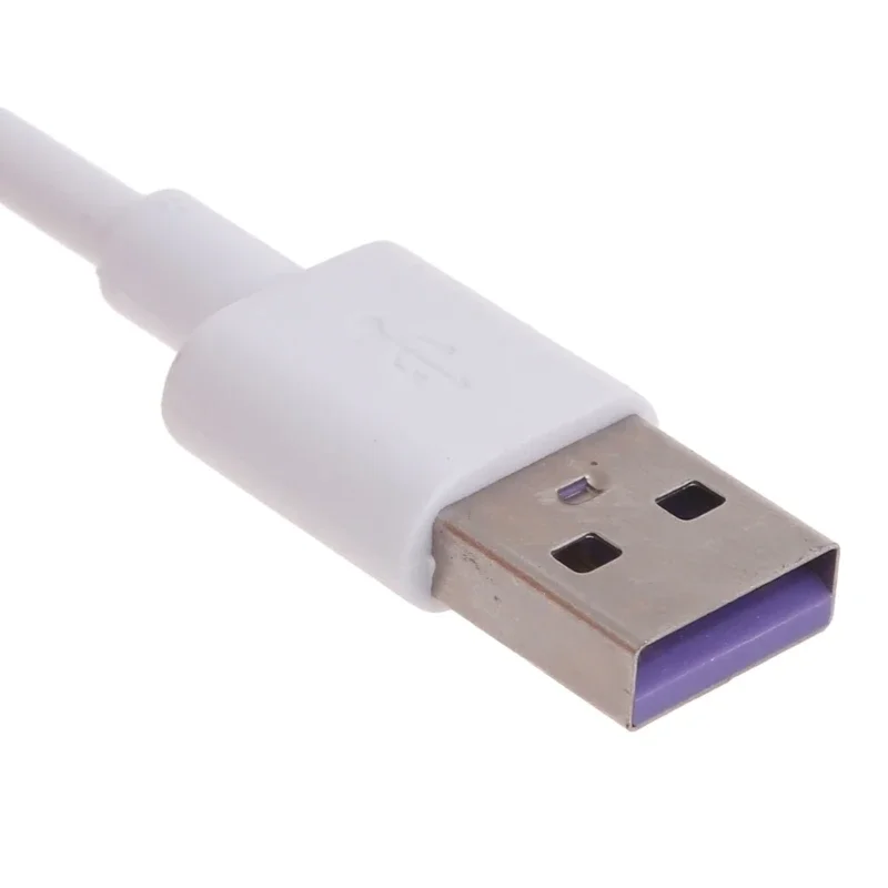 Cable datos tipo USB con interruptor alimentación Cable datos blanco para carga rápida, cable línea 0,3
