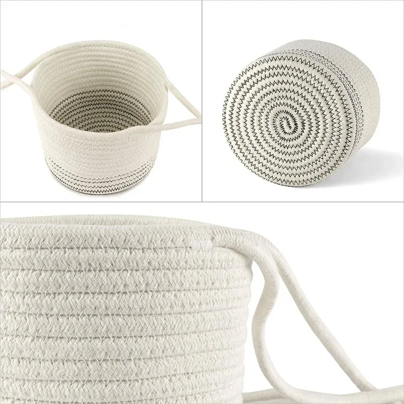 Macetero colgante para jardín, cesta de almacenamiento de plantas tejidas para interior y exterior, soporte de flores para el hogar, balcón, adornos, maceta para decoración de Patio