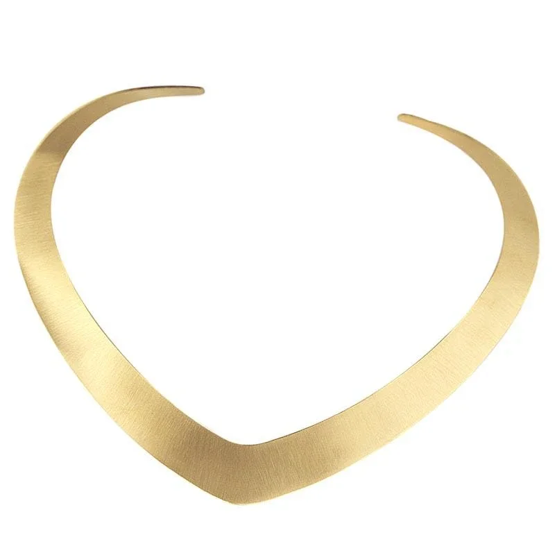 Hot Punk Collar del Cuello Collar de Gargantilla Joyas Para La Mujer Moda Personalidad Simple de acero inoxidable 100% de Oro Torques Collar