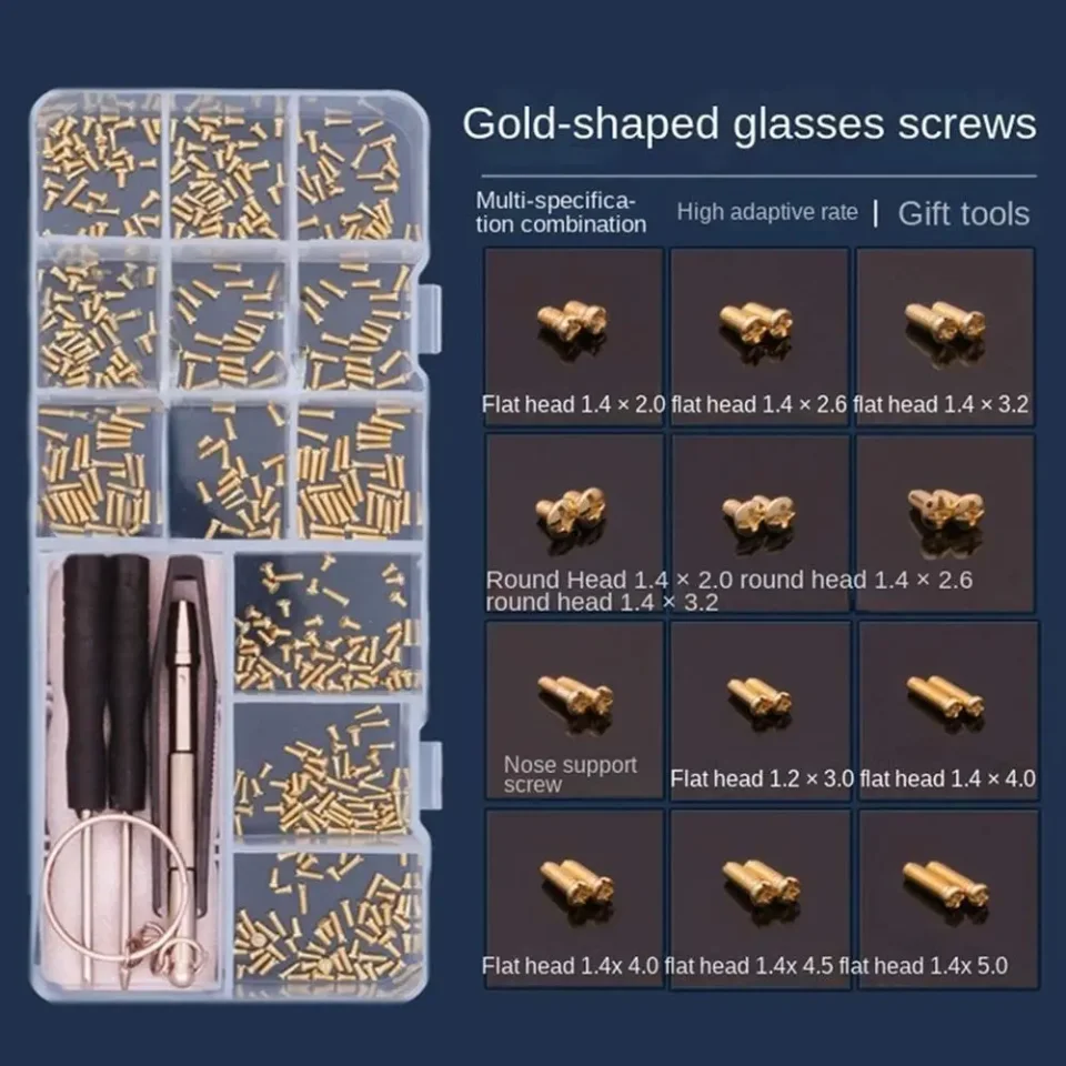 Kit surtido de herramientas de reparación, juego de tornillos para gafas de sol, tuerca de tornillo