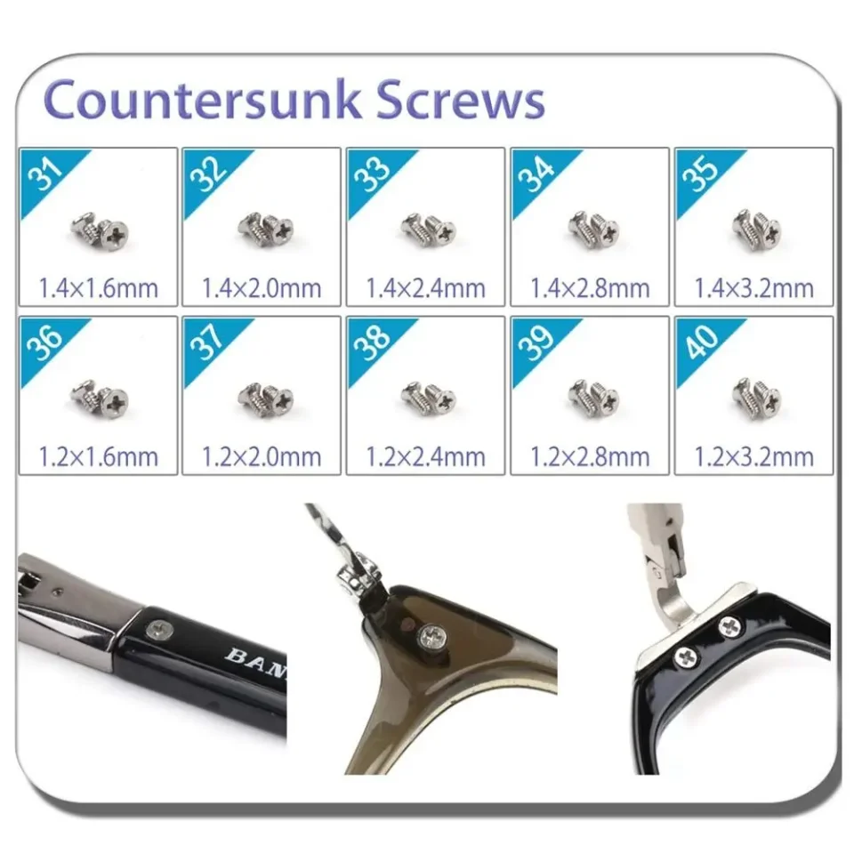 Kit surtido de herramientas de reparación, juego de tornillos para gafas de sol, tuerca de tornillo