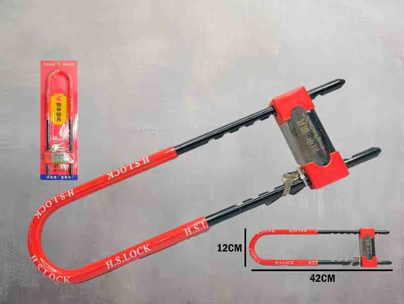 CANDADO H.S.LOCK TIPO U 42X12CM P/MOTO-BICI 819