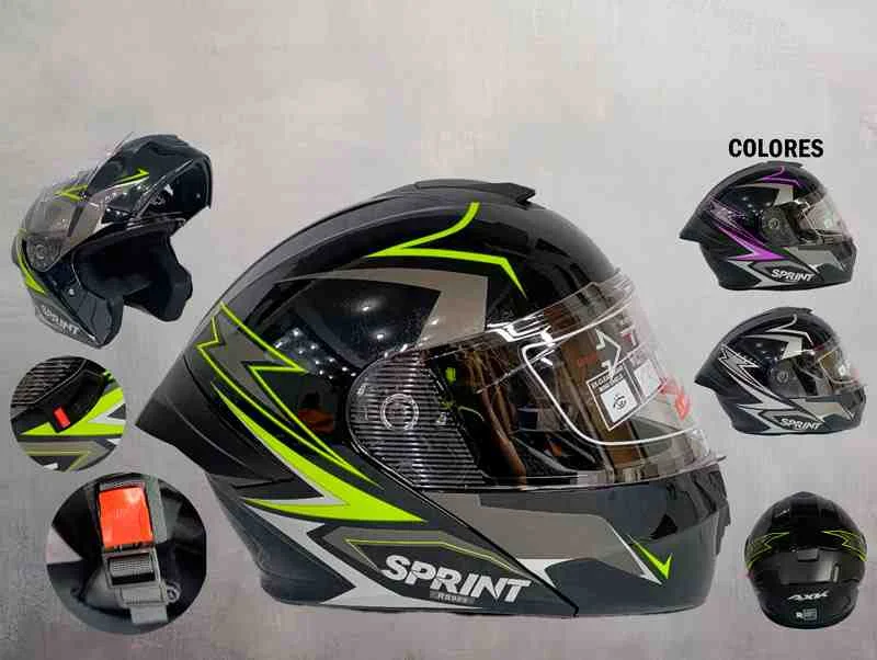 CASCO ABATIBLE AXK HELMET 909 FLASH SOUL 3C P/MOTO 13760- FLASH