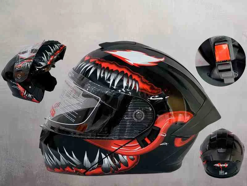 CASCO ABATIBLE AXK HELMET 909 VENOM P/MOTO 13760-VEN
