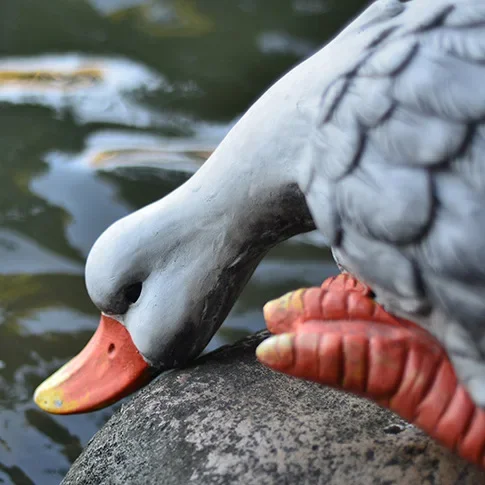 Estatua de fuente de ganso para jardín, maceta de animales para exteriores, adornos fluidos para Patio, exhibición de bonsái de paisaje de Hotel, macetero rústico