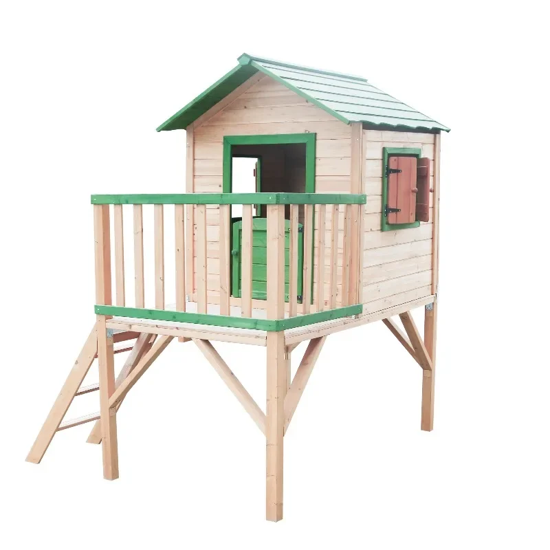 Casa de Juegos Infantil de Madera para Exteriores, Diseño Nuevo