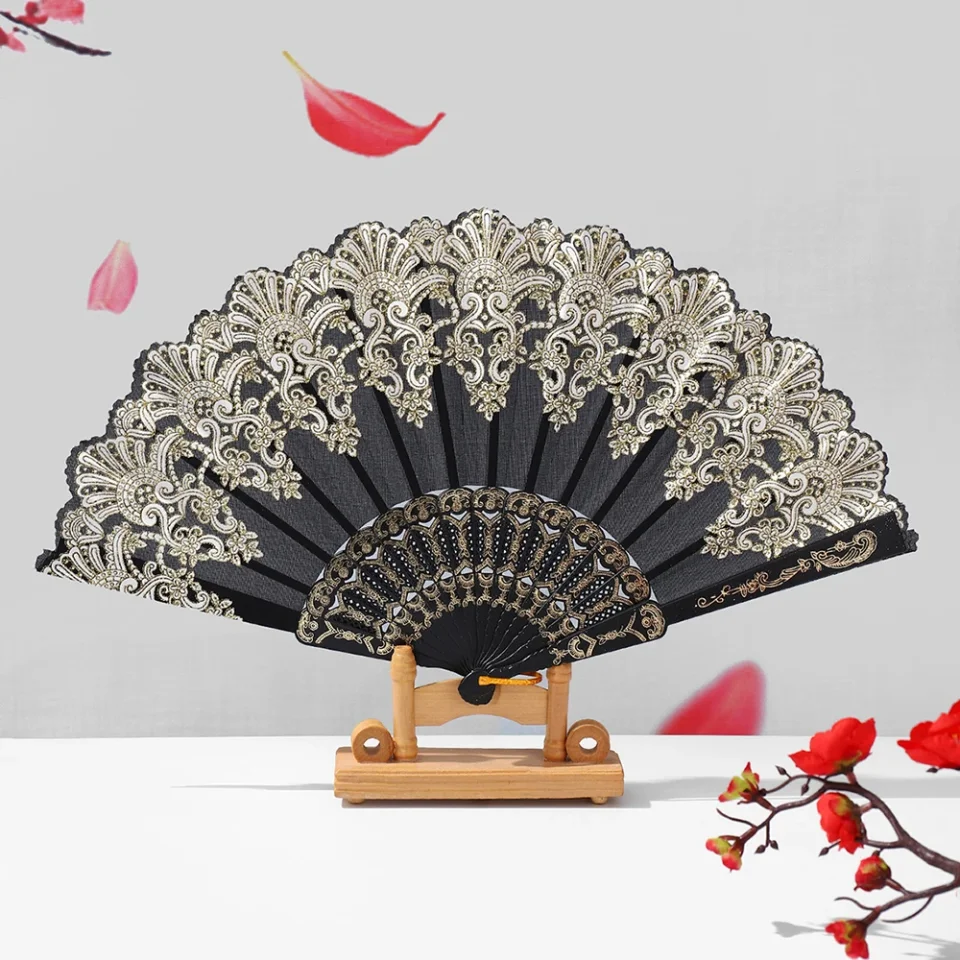 1 paquete de abanicos de mano Hanfu para mujer, abanicos plegables, artesanía artística, regalo perfecto para fiestas, baile y decoración del hogar