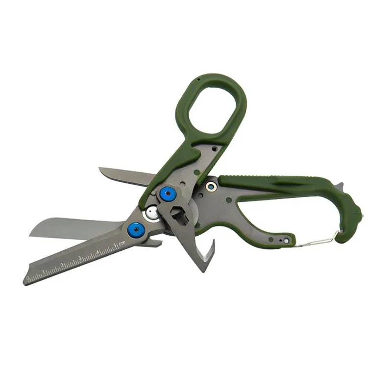 Herramienta de primeros auxilios, tijeras de combinación, sistema MOLLE para gatos, tijeras médicas tácticas EMT, tijeras plegables de primeros auxilios para la naturaleza, SOS