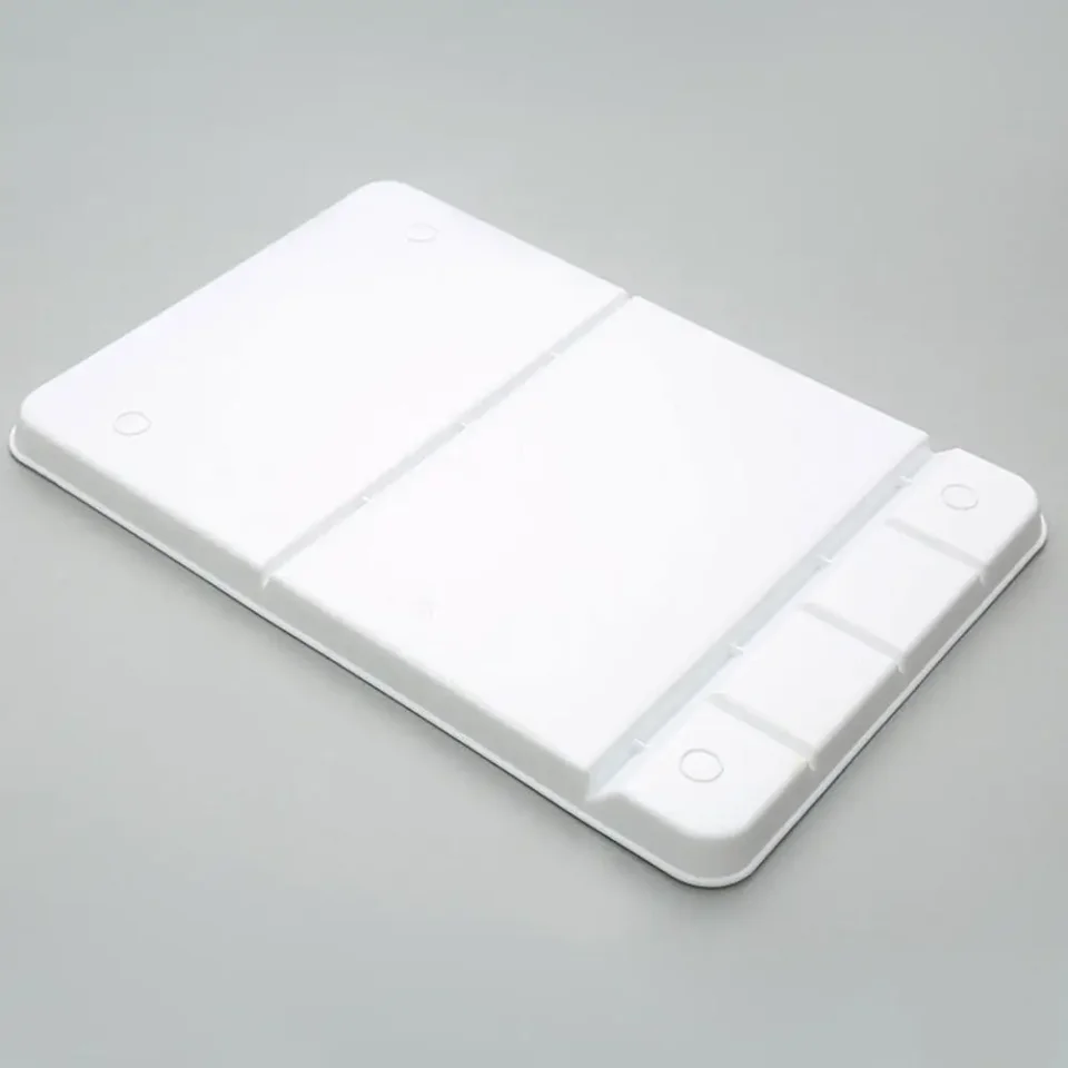 Paleta de pintura de plástico con 12 compartimentos, material PP duradero, superficie lisa, mezclador de acuarelas portátil, bandeja de pigmentos para arte