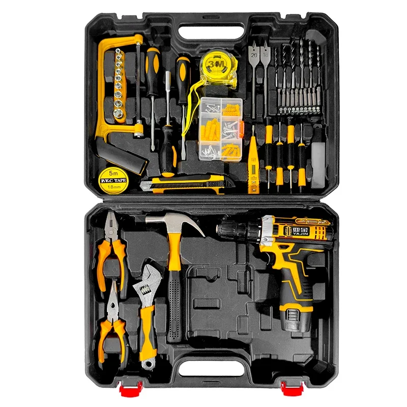 Juego de Herramientas Multifuncionales Portátiles para Mejoras del Hogar, Juego de Herramientas Manuales con Caja