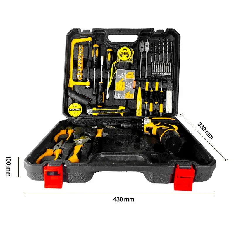 Juego de Herramientas Multifuncionales Portátiles para Mejoras del Hogar, Juego de Herramientas Manuales con Caja