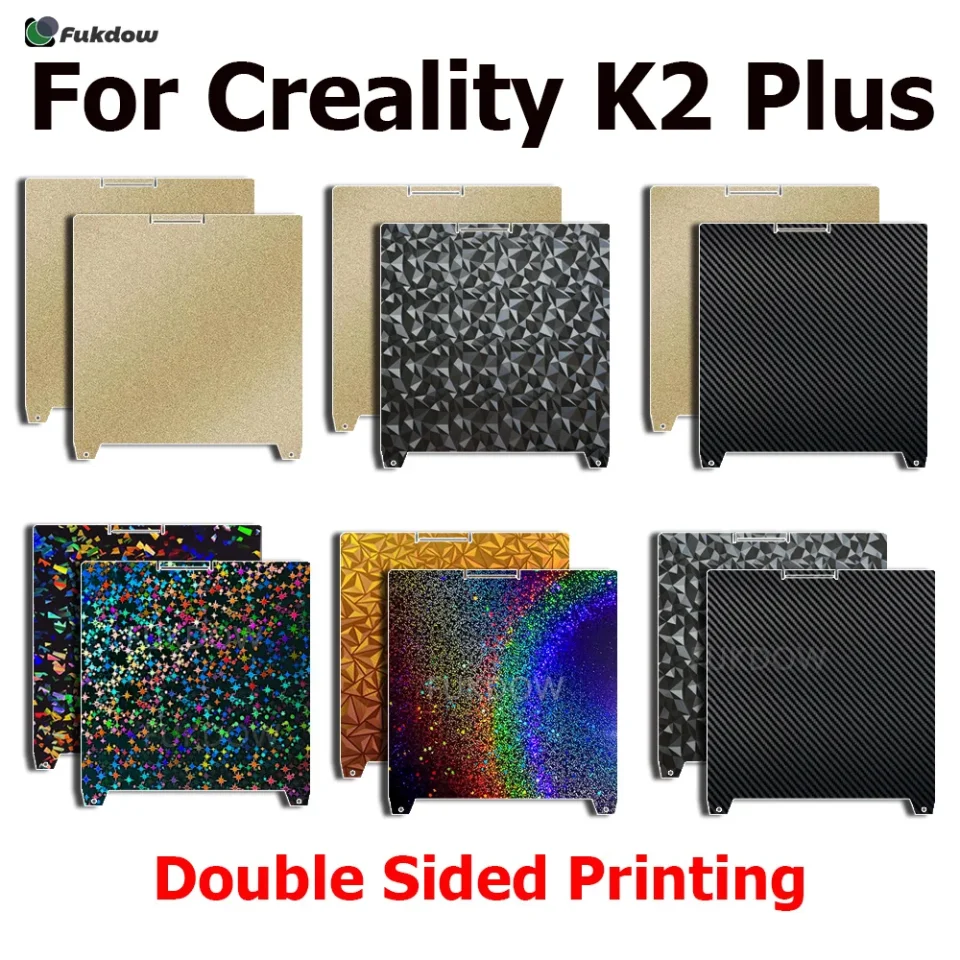 Placa de construcción K2 Plus mejorada, hoja PEI más gruesa, textura suave, Flexible, cama de acero con resorte K2P, plataforma calentada para K2 Plus, 370x370