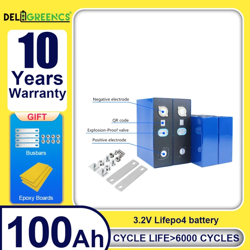 Baterías Lifepo4 recargables CALB 3,2 v 100Ah grado A genuino para bricolaje 24V 48V fuente de alimentación de almacenamiento de energía Solar RV sin impuestos