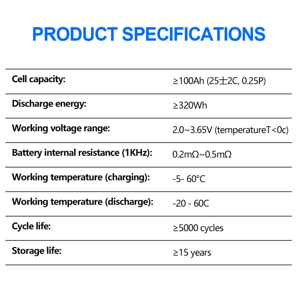 Baterías Lifepo4 recargables CALB 3,2 v 100Ah grado A genuino para bricolaje 24V 48V fuente de alimentación de almacenamiento de energía Solar RV sin impuestos