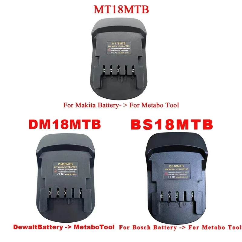 Adaptador de batería MT18MTB DM18MTB BS18MTB para Makita para Dewalt para Milwaukee para batería de iones de litio Bosch de 18V a batería Metabo de 18V